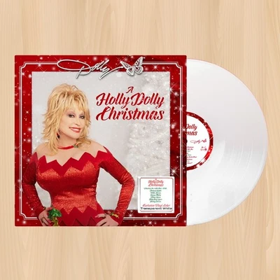 WHITE VINYL----  DOLLY PARTON ‎A Holly Dolly Christmas LP RECORD            1223 - Image 1 of 4