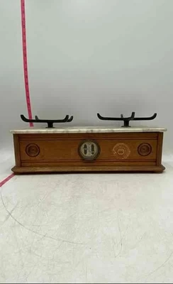 Antique Henry Troemner Brown Wooden Mid Century Apothecary Balance Scale - Image 1 of 4