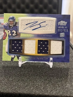 2011 Topps Prime Torrey Smith Autograph Auto Relic /515 Ravens PVI-TS - Image 1 of 4