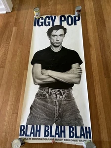 "Póster promocional vintage de IGGY POP Blah Blah 3 THE STOOGES 25x60""" - Imagen 1 de 9
