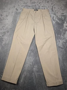 Pantalones Polo Ralph Lauren Para Hombre 34x32 Caqui Hammond Plisados Delanteros Chino Puños - Imagen 1 de 9