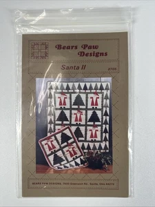 1987 Bear Paw Designs Ohio 8705 Santa II Quilt Sewing Pattern Uncut - Picture 1 of 2