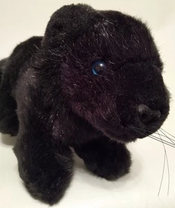 Juguete de peluche pequeño cachorro bebé gato jaguar pantera negra de colección de 10" - Imagen 1 de 5