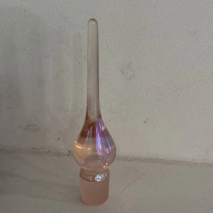 Irisierend Rosa Kunst Glas Parfüm Flasche Träne Stopfen 0,5" Durchmesser Halsgröße - Bild 1 von 4