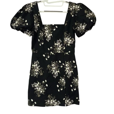 Vestido Corto Floral Manga Abullonada Negro Trixxi Para Mujer L Cottagecore Pradera Fiesta  Foto 1 de 4