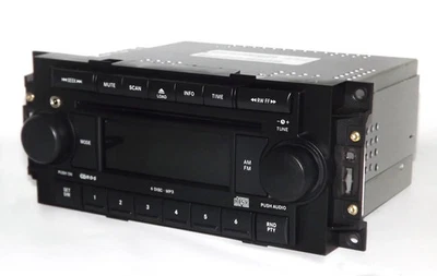 2004-10 Jeep Dodge Chrysler AM FM 6 Disc CD Radio w Aux Input P05091720AD - RAQ - Image 1 of 4