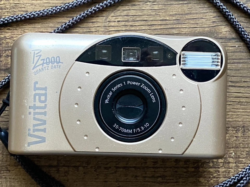 Vivitar Quartz Date PZ7000 Gold 35mm Point &Shoot Film Camera - Tested - Image 1 of 4