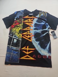 Def Leppard Mens Shirt Large Bio World Band Short Sleeve Black - Picture 1 of 11