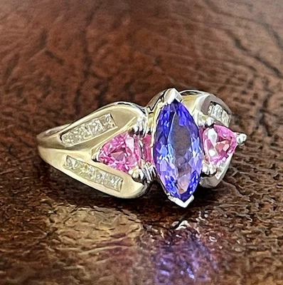 $3450 / NUEVO / Anillo Sonia Bitton de diamantes y piedras preciosas 14K / Venta al por mayor Foto 1 de 4