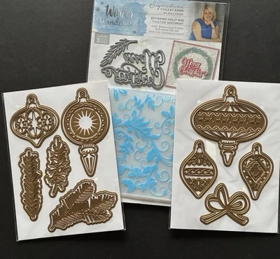 NEW RARE Anna Griffin BAUBLES AND BRANCHES large Size Ornaments Card Dies Bonus - Image 1 of 4