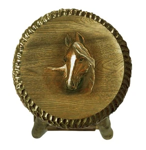 Zeckos Rustic Handcrafted Wooden Carved Horse Bar Stool 30 in. - Picture 1 of 2