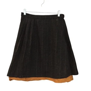 The Sunday Collective Girls 10Y Gray Plaid Tweed Skirt with Gold Accent Hem - Picture 1 of 5