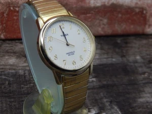 Timex Mens Watch 35mm Gold Tone Stainless Steel Case And Band Date & Indiglo - Picture 1 of 7