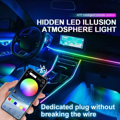 18 In 1 Ambient Light Remote APP 256 Color RGB Led Atmosphere Acrylic Strip - Image 1 of 4