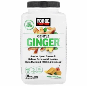 Gentle Ginger™, Honey-Lemon, 60 Soft Chews Soothe Upset Stomach Morning Sickness - Picture 1 of 5