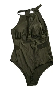Daci Classic Collection One Piece Swimsuit Women’s XL Mesh Cutouts Plunge NWT! - Picture 1 of 5