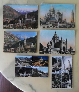 Lote: 6 POSTALES francesas vintage, Lourdes, Basílica de Lisieux, recuerdos franceses - Imagen 1 de 11