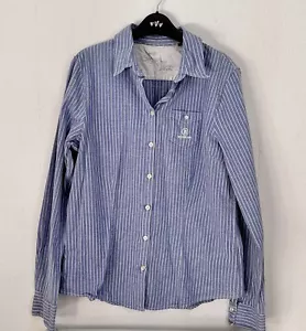 Bogner Womens Button Up Cotton Blouse Shirt Size 40 Blue Long Sleeve - Picture 1 of 4