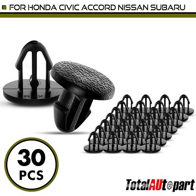 30 piezas clips de retención de resistencia para Honda Civic Accord Nissan Subaru 6 mm nailon Foto 1 de 4