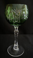 NACHTMANN TRAUBE CRYSTAL 7-3/4" CASED CUT TO CLEAR GREEN HOCK WINE GLASS