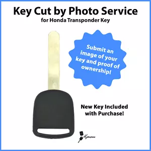 -Key Cut by Photo- Service for Honda Transponder Key Replacement HO01-PT 692247 - Picture 1 of 7