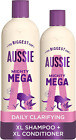 Aussie Mega Shampoo and Conditioner Set-Dry Damaged Hair,XL VALUE PACK,1145ml x2