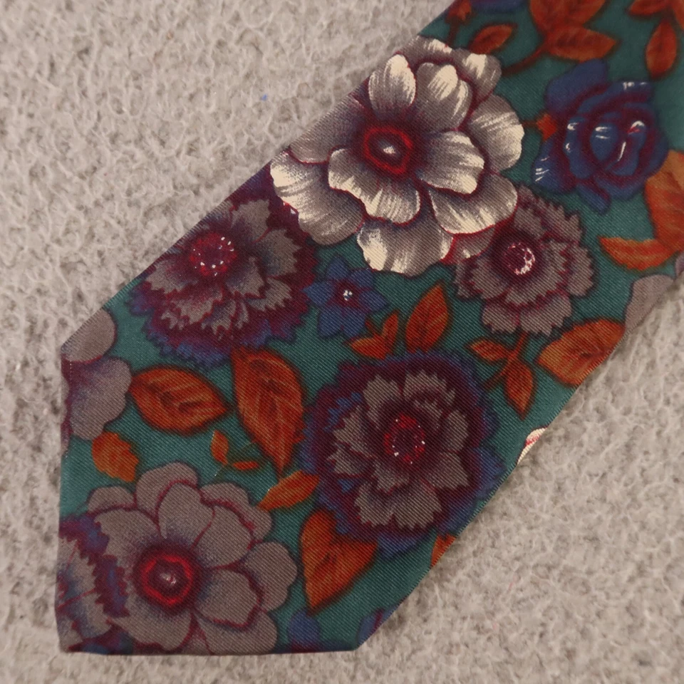 Corbata Strathmore Vintage Verde Azul Floral Seda Tejida en Italia Hecha en EE. UU. 3.5" Foto 1 de 4