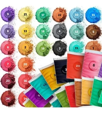 Lot X 3 Craftiss Cosmetic Grade Mica Powder 24x0.15oz Organic Color Set - Image 1 of 4