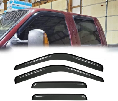 Paraseras de ventana Ford 1999-2016 F250 F350 Super Duty doble cabina parasol protectores de lluvia OEM Foto 1 de 4