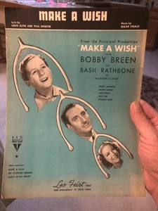 1937 KID STAR BOBBY BREEN Noten "Make A Wish" - Bild 1 von 1