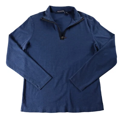 Sudadera Pullover Hathaway 1/4 Cremallera Para Hombre Talla Mediana Azul 100% Algodón Pima Foto 1 de 4