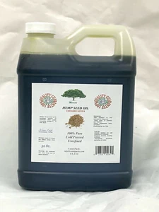 PURE HEMP SEED OIL 100% Pure Hemp oil UNREFINED 2 LB  OIL COLD PRESSED 32 Oz - Picture 1 of 2