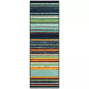 Non-Slip Rubberback Vintage Striped 2x5 Indoor Runner Rug, 20" x 59", Multicolor - Picture 1 of 10