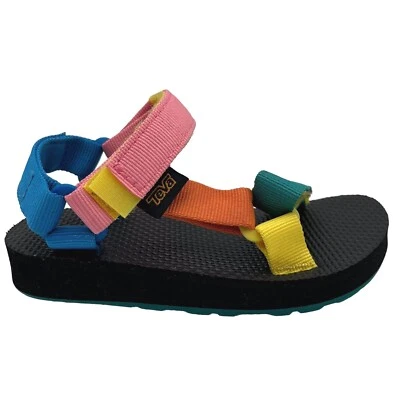 Sandalias deportivas Teva para niña talla 12 multicolor ligeras correas ajustables Foto 1 de 4