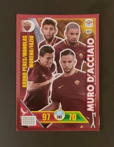 AS ROMA FOOTBALL CLUB PERES MANOLAS 2017 PANINI ADRENALYN MURO D'ACCIAIO CARD - Picture 1 of 2