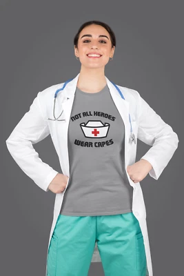 Hero Nurses Cap Ladies Fitted T-shirts - Image 1 of 4
