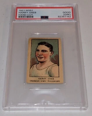 1921 Harry Greb PSA 2 (MK) Rookie Card W551 Hand Cut Only 2 Graded Higher Boxing - Image 1 of 2
