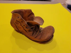 Zapato o Bota Antigua Madera Anhelada Años 70 Hecha en EE. UU. - Imagen 1 de 5