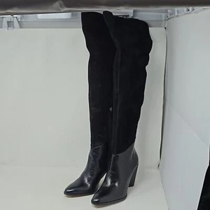 Vince Camuto Eynizela Black Suede Over The Knee Heeled Boots Size 8 - Picture 1 of 6