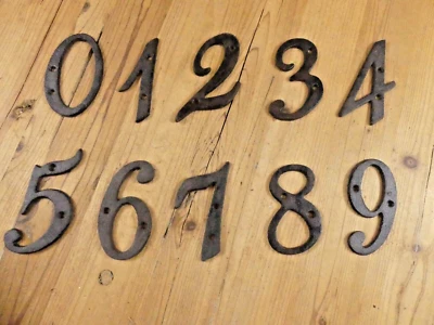 Cast Iron House Numbers Street Address Cursive Rustic Pick #'s from 0-9 # Metal - Image 1 of 4