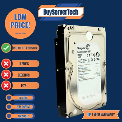 Seagate ST2000NM0023 2TB 7200RPM 6Gb/s 3.5" SAS HDD | Constellation ES.3 | 1 Yr - Image 1 of 4