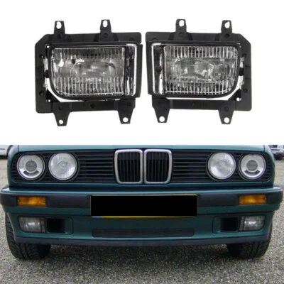 2X Faro antiniebla transparente parachoques delantero para BMW E30 318i 318is 325i 1985-1993 AS Foto 1 de 4