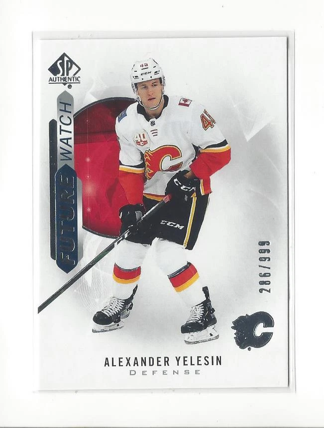2020-21 SP Authentic #172 Alexander Yelesin RC Rookie Flames /999  - Image 1 of 2
