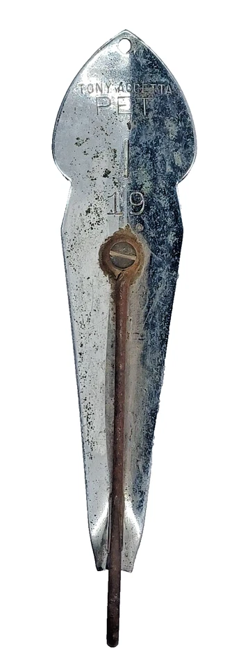 Ложка для домашних животных Tony Accetta 19 винтажная металлическая рыболовная приманка серебряная кастинговая ложка 7 дюймов - Изображение 1 из 1