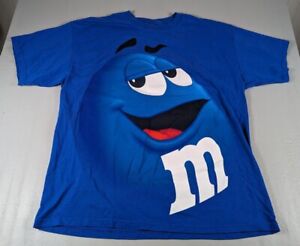 Vintage M&Ms M and M T-Shirt Adult XL Blue Mars Chocolate Candy Mens 