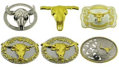 Bull Riders (lote de 6 piezas) hebillas de cinturón al por mayor HOMBRES MUJERES rodeo vaquero occidental Foto 1 de 4