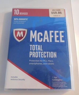 McAfee Total Protection 10 Devices Software Brand New - Image 1 of 2