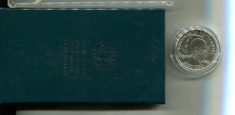 1990 W EISENHOWER COMMEMORATIVE COIN ORIGINAL BOX BU 3263R Cover