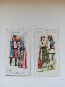 2 advertising cards of Hignetts cigarettes"Greetings to the world" 1, 21. 1900s. - Picture 1 of 2