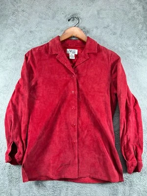 Chaqueta Mujer Cuero Pequeño Mediano Estilo & Co Rojo Gamuza Abotonada Cuello Abrigo Foto 1 de 4